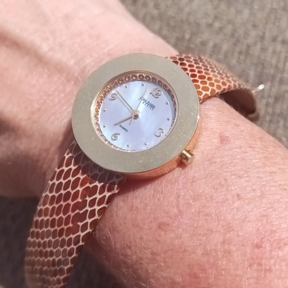 Joan Rivers Classic faux snake skin leather band round women's watch